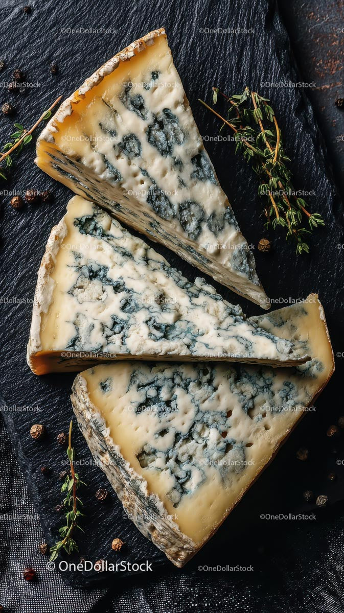 Rustic Blue Cheese Wedges with Fresh Thyme