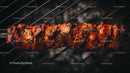 Delicious Barbecue Skewer on Open Fire Grill