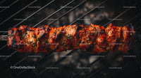 Delicious Barbecue Skewer on Open Fire Grill
