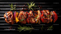 Grilled Chicken Skewer with Vegetables and Rosemary