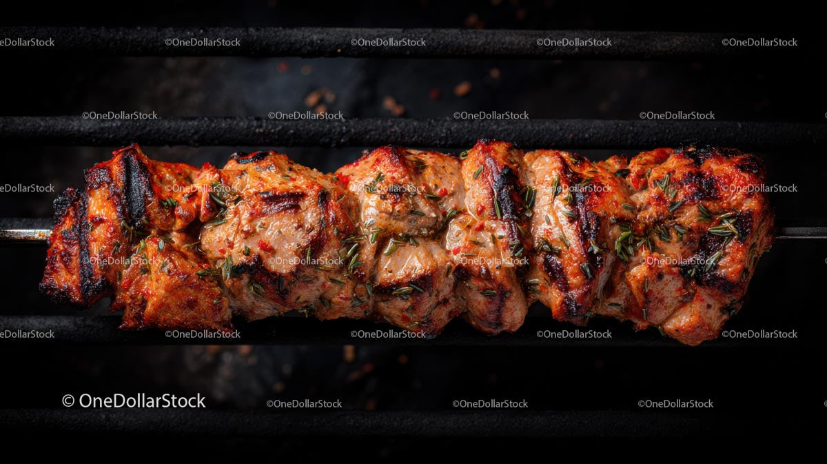 Juicy Grilled Meat Skewers with Fresh Herbs