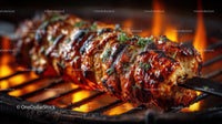 Juicy Kebabs on a Flaming Grill