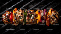 Flame-Grilled Skewers with Colorful Vegetables