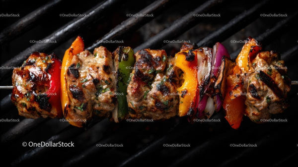 Flame-Grilled Skewers with Colorful Vegetables