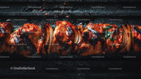 Juicy Grilled Meat Skewers on a Hot Barbecue Grill