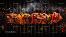 Delicious Grilled Skewer with Colorful Vegetables and Meat
