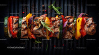 Delicious Grilled Kebab on a Barbecue Grill