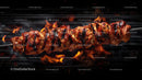 Juicy Grilled Meat Skewer Over Open Flame