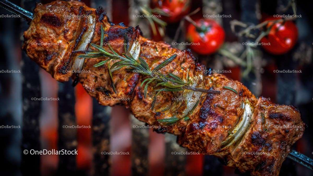 Flavorful Grilled Skewers with Rosemary and Roasted Tomatoes