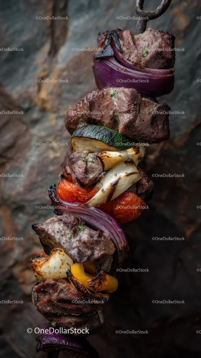 Grilled Skewers with Beef and Vegetables