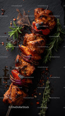 Grilled Chicken Skewers with Rosemary and Peppers