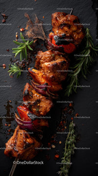 Grilled Chicken Skewers with Rosemary and Peppers