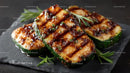 Grilled Zucchini with Savory Barbecue Glaze and Herbs