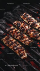 Chargrilled Zucchini on a Barbecue Grill