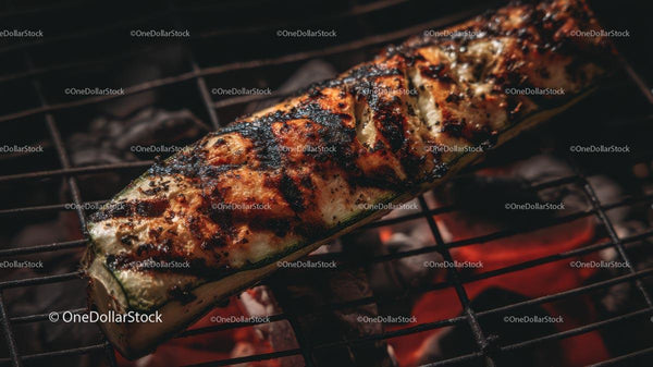 Grilled Zucchini on Smoky Barbecue Grill