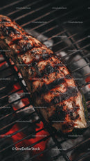 Delicious Grilled Fish on Charcoal Barbecue