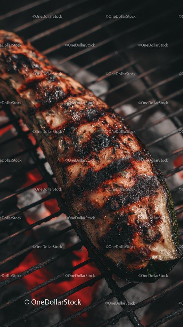 Delicious Grilled Fish on Charcoal Barbecue