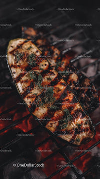 Grilled Zucchini on a Barbecue Grill