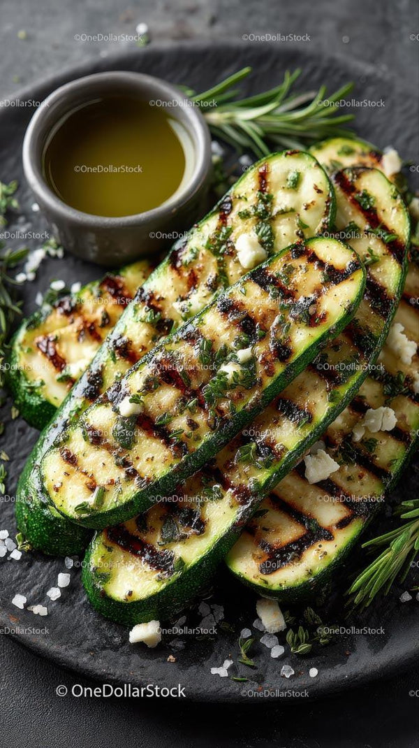Grilled Zucchini with Fresh Herbs and Olive Oil