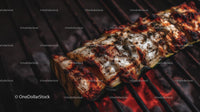 Grilled Zucchini Skewer on a Smoky Barbecue Grill
