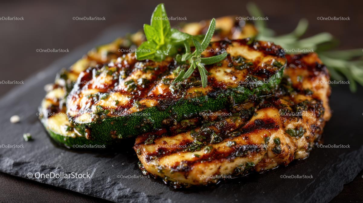 Grilled Zucchini Slices with Fresh Herbs