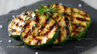 Grilled Zucchini Slices with Fresh Herbs on Slate