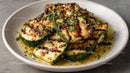 Grilled Zucchini with Fresh Herbs on Rustic Plate
