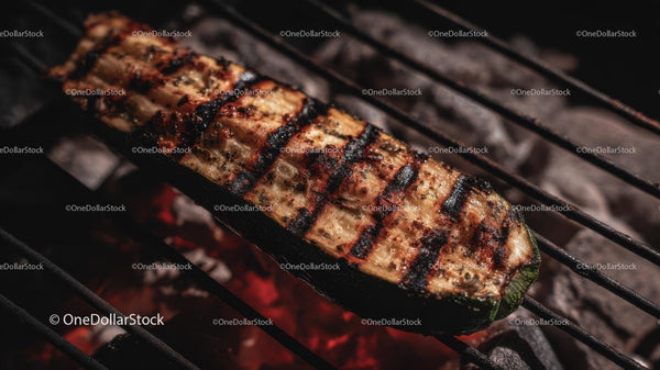 Grilled Zucchini on a Smoky Barbecue Grill