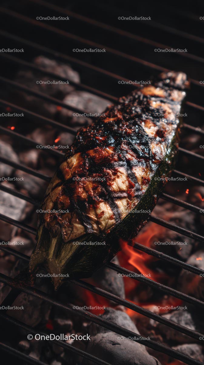 Grillowanie bakłażana na otwartym ogniu