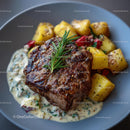 Grilled Steak with Rosemary and Roasted Potatoes