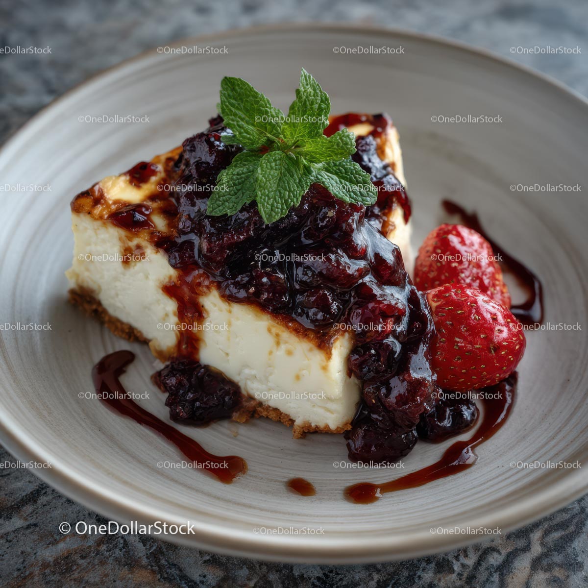 Sernik gourmet z truskawkami i miętą