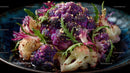 Vibrant Purple Cauliflower Dish with Fresh Greens