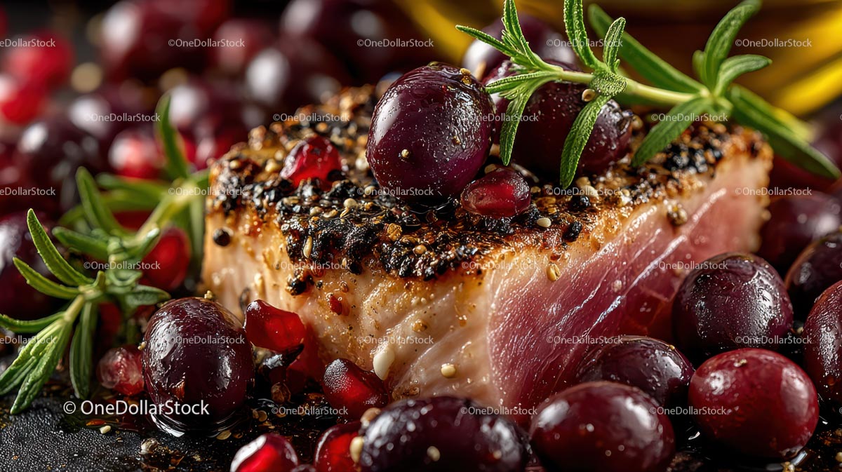 Seared Tuna with Rosemary and Pomegranate