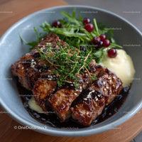 Juicy Steak with Fresh Greens and Savory Sauce