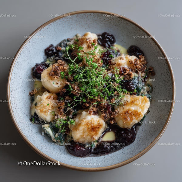 Gourmet Gnocchi with Fresh Sprouts and Sauce