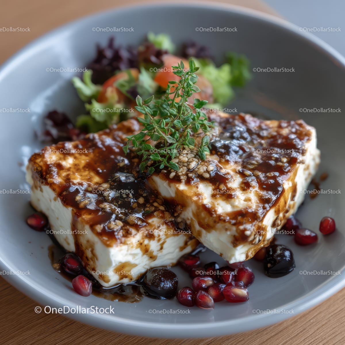 Sałatka z grillowanym halloumi i granatem
