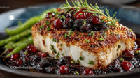 Gourmet Grilled Fish with Rosemary and Berry Sauce