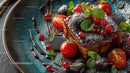 Gourmet Dessert with Fresh Berries and Mint Garnish