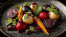 Colorful Beetroot and Carrot Gourmet Dish with Fresh Mint