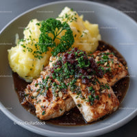 Gourmet Chicken with Mashed Potatoes and Gravy