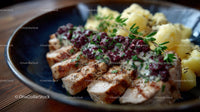 Herb-Crusted Grilled Pork with Savory Berry Sauce