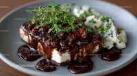 Gourmet Cheese Dessert with Chocolate and Herbs