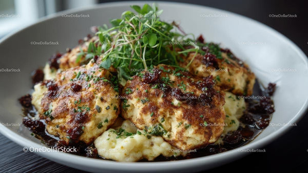 Herb-Infused Chicken Patties with Mashed Potatoes
