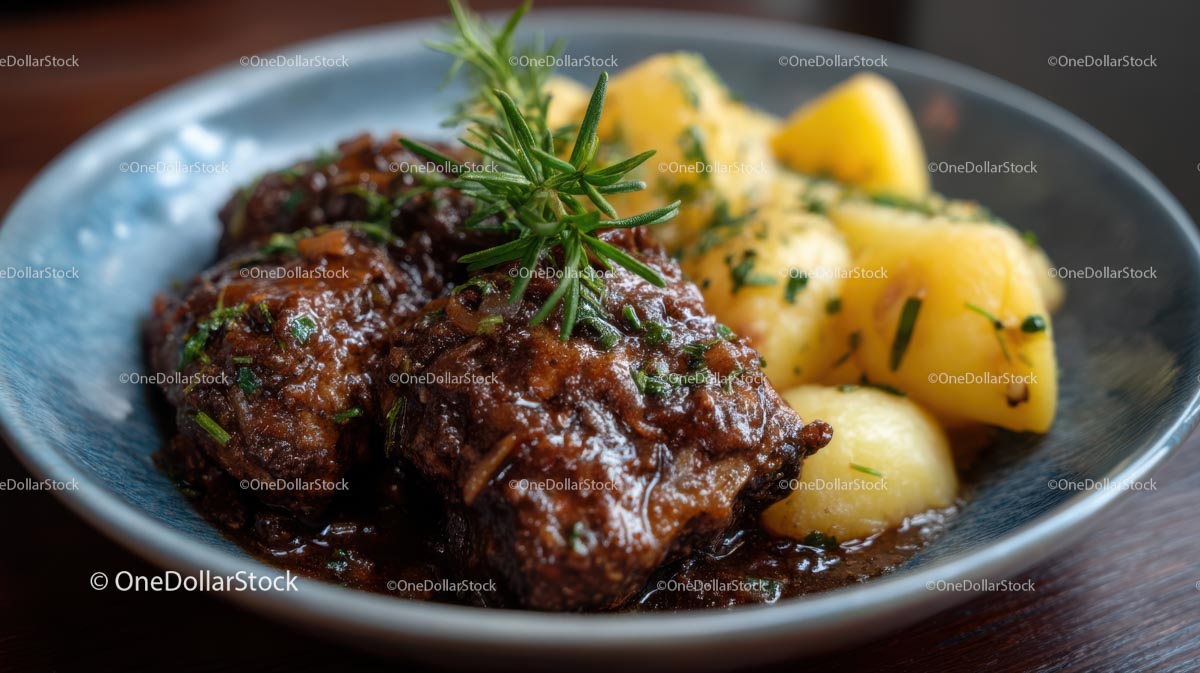Savory Braised Beef with Potatoes and Rosemary