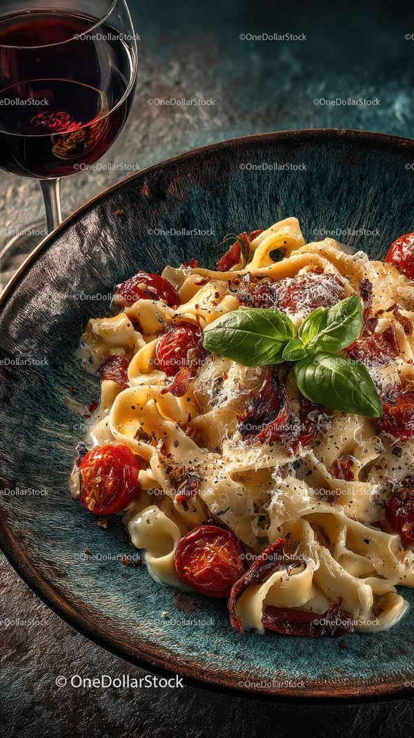 Tagliatelle Pasta with Cherry Tomatoes and Basil