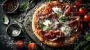 Gourmet Italian Pizza with Prosciutto and Basil