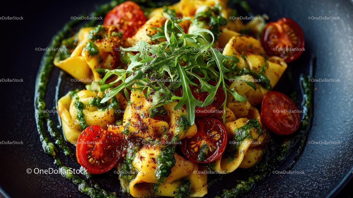 Fresh Pasta with Arugula and Cherry Tomatoes