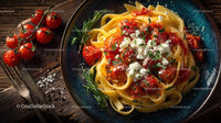 Linguine Pasta with Cherry Tomatoes and Cheese