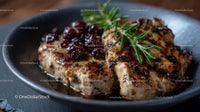 Grilled Pork Steak with Cranberries and Rosemary