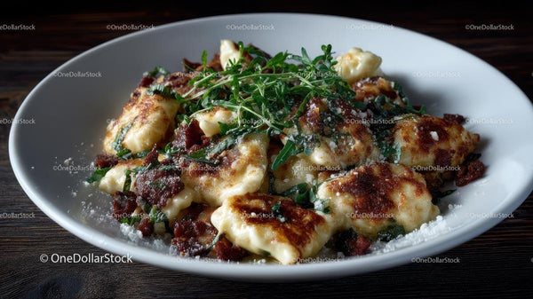 Gourmet Pasta with Arugula and Crispy Bacon